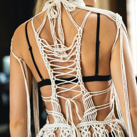 Sexy Handmade Macrame Rope Dress Festival Corset Cut Out - Picture 13 of 16